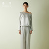 桑罗真丝轻运动斜肩套装女2024年新款蕾丝拼接简约高级可外穿居家服 商品缩略图3