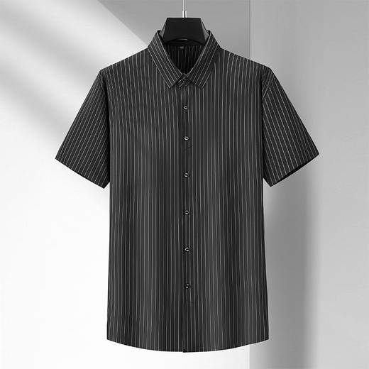 【Q】【封口款】【特大码】【冰丝高弹】【新款DM】大依优型大码条纹短袖衬衫加肥加大男装免烫大号大码衬衣上衣男士绅士商务休闲半袖夏季 商品图8