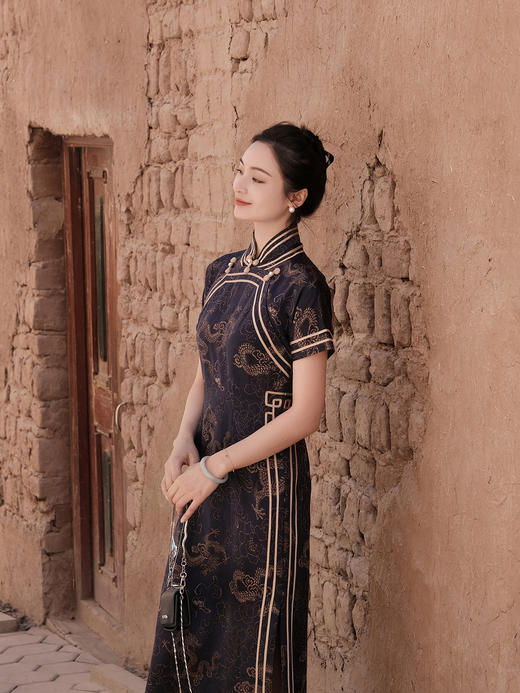 盛唐牡丹盛奢系列| 限量款| 高货-重缎龙纹旗袍(特殊商品不退不换) 商品图5