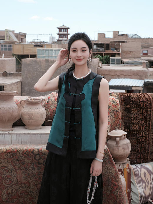 盛唐牡丹盛奢系列| 限量款| 高货-真丝重缎提花如意马甲(特殊商品不退不换) 商品图0