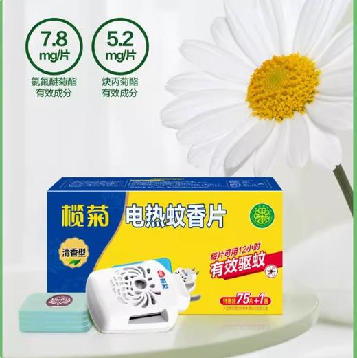 榄菊电热蚊香片特惠装75片+1器【BC】【QC】 商品图1