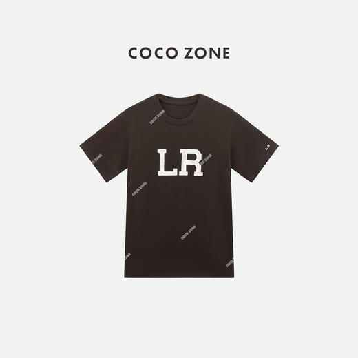 COCO ZONE "棕系”夏季字母短袖T恤百搭显瘦圆领上衣CC2B1147 商品图0