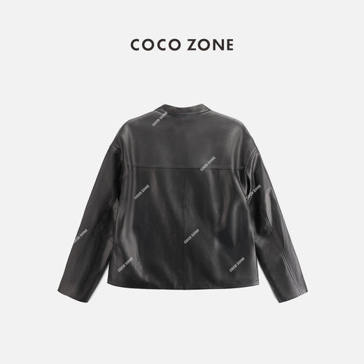 COCO ZONE 立领新中式国风盘扣气质皮衣外套 CC2A0173 商品图1