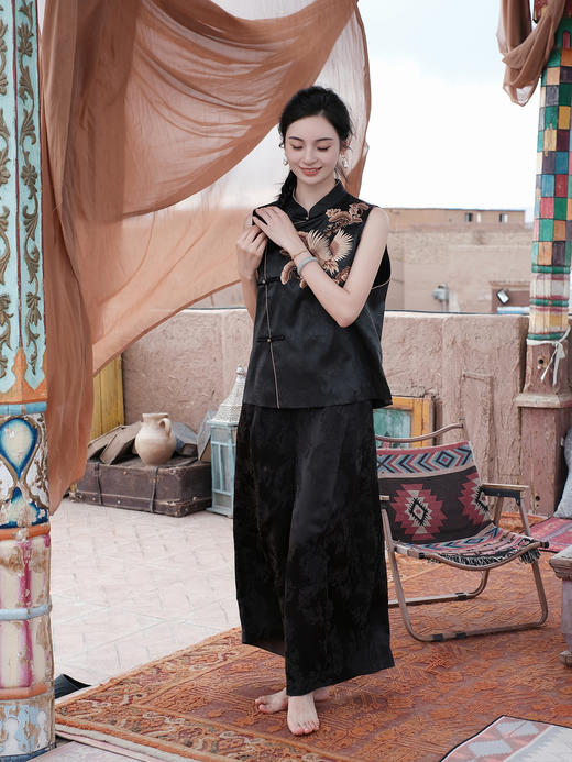 盛唐牡丹盛奢系列| 限量款| 高货-真丝重缎仙鹤纹马甲(特殊商品不退不换) 商品图6