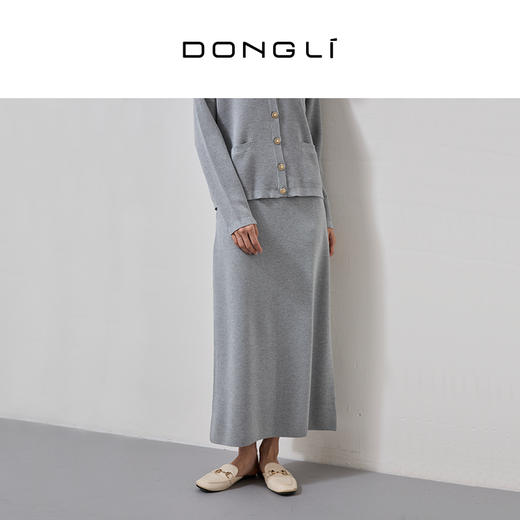 东黎 • 丝绒女士春夏显瘦后开叉半裙 4262 商品图3