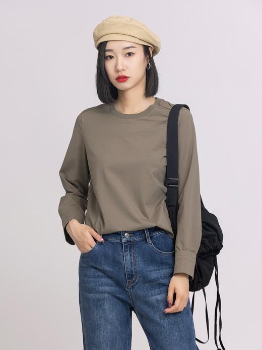 XIAOYU|圆领弧摆长袖T243SY217 商品图0