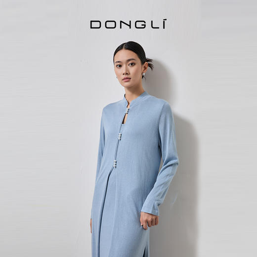 东黎 • 丝绒女士春夏新中式立领优雅连衣裙 4377 商品图3