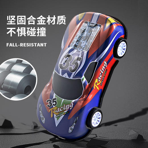 「抖音同款！100辆桶装」 儿童合金小汽车玩具车套装1:64回力惯性仿真铁皮回力车收纳盒套装 商品图2