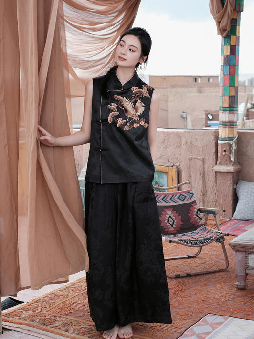 盛唐牡丹盛奢系列| 限量款| 高货-真丝重缎仙鹤纹马甲(特殊商品不退不换) 商品图2