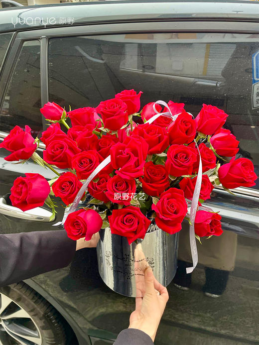 【三生三世爱的抱抱】33朵红玫瑰抱抱桶 商品图0