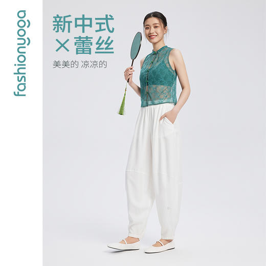 凡圣瑜伽新中式蕾丝马甲 F14229 商品图1