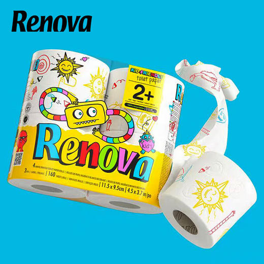 RENOVA童心印花卷纸4卷/117925 卡通精美图案3层加厚原生木浆 商品图0