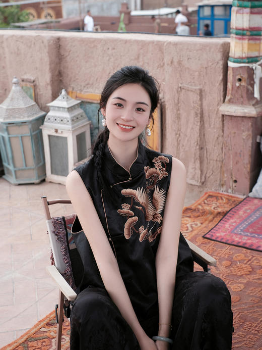 盛唐牡丹盛奢系列| 限量款| 高货-真丝重缎仙鹤纹马甲(特殊商品不退不换) 商品图11