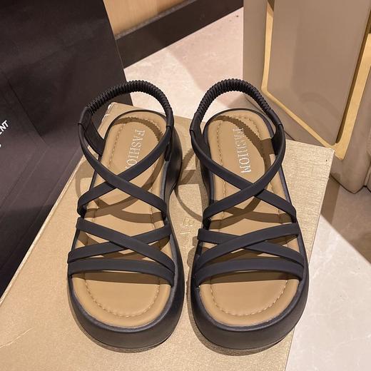 【罗马凉鞋女】休闲高级气质女鞋春夏新款 厚底法式一脚蹬简约款 商品图4