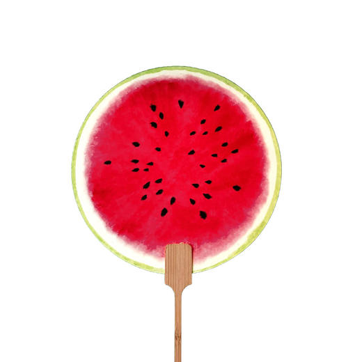 【儿童夏日西瓜扇水彩手绘套装】夏日手工绘画西瓜扇子 儿童DIY涂鸦画画手绘空白宣纸团扇 商品图3