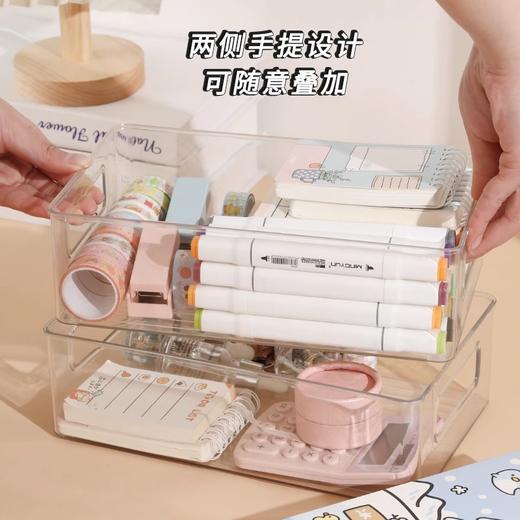桌面收纳盒塑料亚克力置物架化妆品收纳筐透明可叠加盒子抽屉整理 商品图2