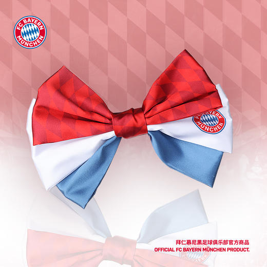 【官方正版】拜仁慕尼黑足球俱乐部 | 红白蓝拼色蝴蝶结发卡头饰女生足球迷周边礼物 商品图0