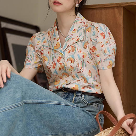 裁缝学苑AS280夏季新款翻领短袖衬衫纸样女装复古衬衣上衣样板 商品图4