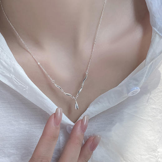 【波浪水滴】S925银不规则项链【JHY-N001626Y】 商品图3