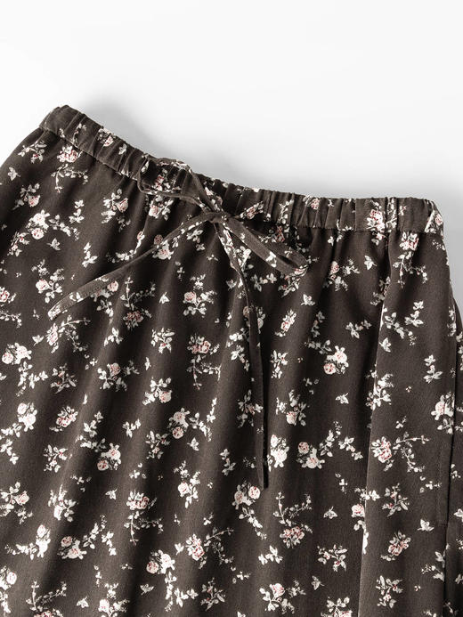 COCO ZONE "晚棠半裙”法式时尚碎花半身裙气质撞色中长裙CC2C1257 商品图4