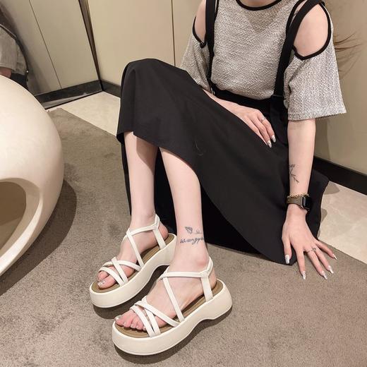【罗马凉鞋女】休闲高级气质女鞋春夏新款 厚底法式一脚蹬简约款 商品图2