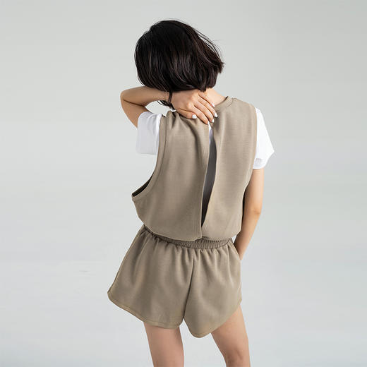 【液氮棉】慵懒宽松连体裤 后背镂空按扣 方便穿脱 腰部加宽松紧 裤子带内衬 商品图7