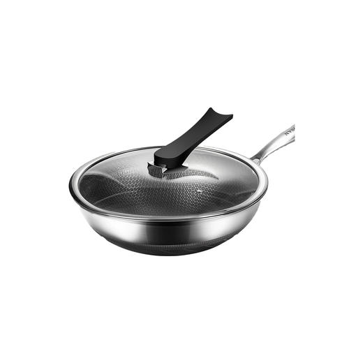 VELOSAN/温仑山  钻石蜂窝不锈钢炒锅 32cm 316不锈钢 炒菜锅平底电磁炉煤气灶适用 商品图0