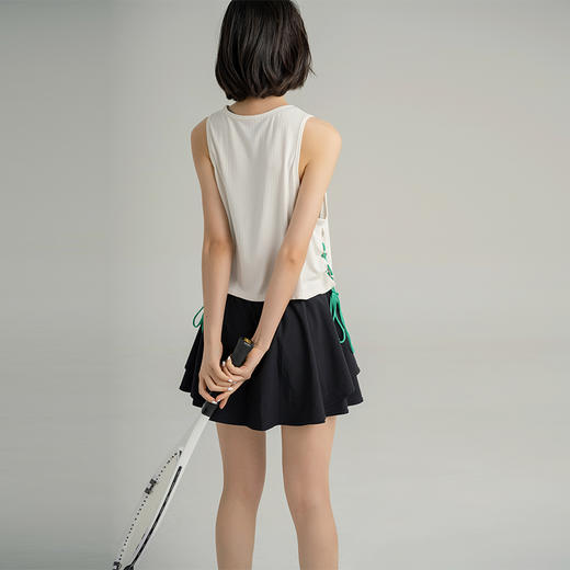 【优可丝面料】运动无袖遮肉罩衫 显瘦减龄无袖T恤 侧绑带抽绳 云感柔软透气 商品图5