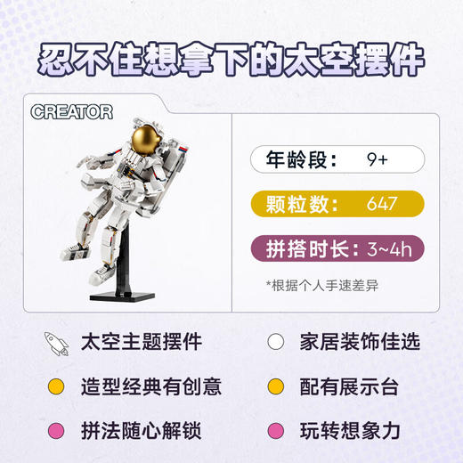 乐高积木L31152乐高百变创意系列太空宇航员 商品图2