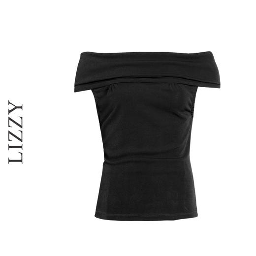 LIZZY 法式优雅性感露肩修身显瘦一字领弹力针织上衣7707 商品图4