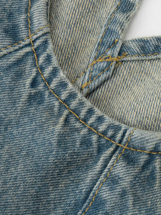 COCO ZONE "黑标牛仔裙”夏季设计v领连衣裙纯色百搭休闲长裙CC2B0890 商品图4