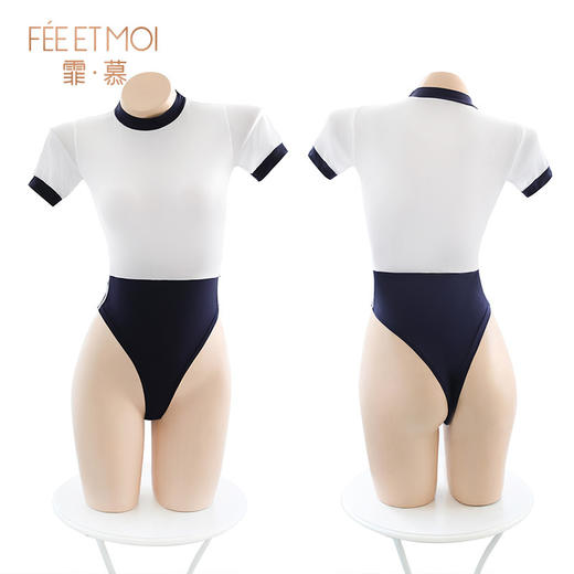 【霏慕】 情趣内衣制服诱惑日系性感死库水泳装7925开档连体衣 商品图4