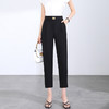 「两色可选！2024春季新款」修身铅笔裤弹力显瘦休闲小脚裤高腰黑色九分裤潮下装 商品缩略图3