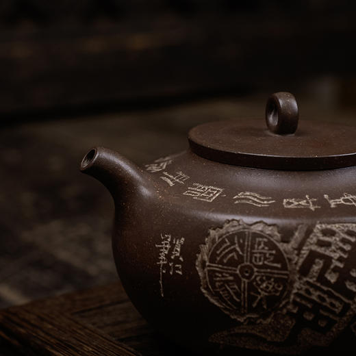 吴顺林 穿心平盖壶 宜兴紫砂原矿茶壶紫砂壶功夫茶泡茶壶茶具仿古 商品图8