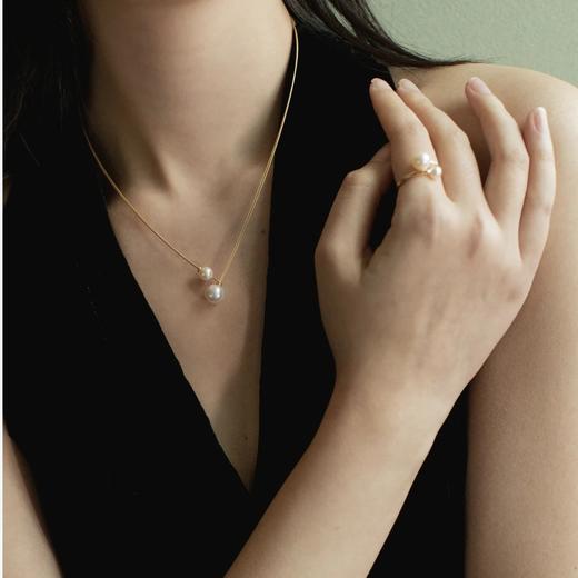 德国小众evastrepp子母珍珠线条项链碳纤维镀18k金 商品图2