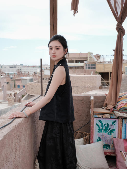 盛唐牡丹盛奢系列| 限量款| 高货-刺绣散花偏襟坎肩(特殊商品不退不换) 商品图6