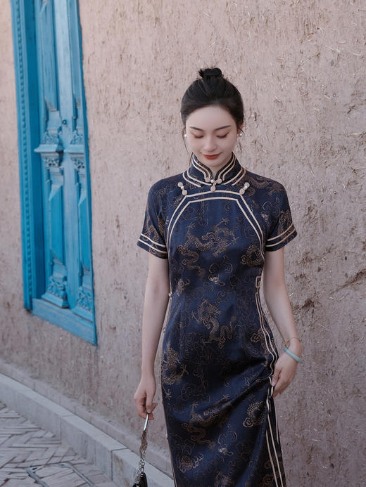 盛唐牡丹盛奢系列| 限量款| 高货-重缎龙纹旗袍(特殊商品不退不换) 商品图2