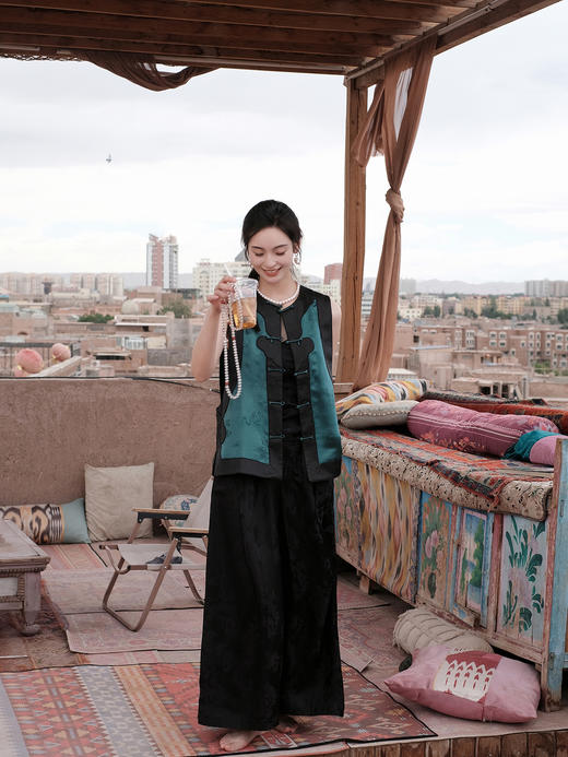 盛唐牡丹盛奢系列| 限量款| 高货-真丝重缎提花如意马甲(特殊商品不退不换) 商品图4