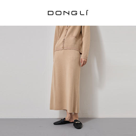 东黎 • 丝绒女士春夏显瘦后开叉半裙 4262 商品图1