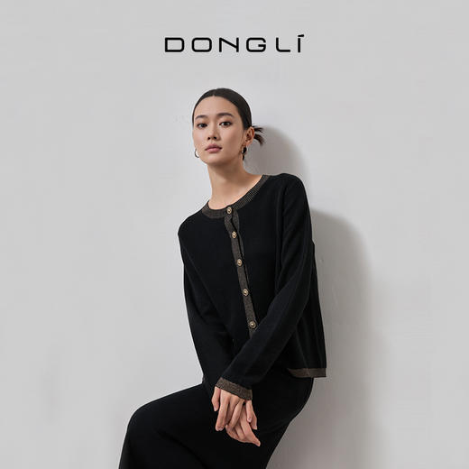 东黎 • 丝绒女士春夏蜂窝针金银丝小香风开衫 4266 商品图2