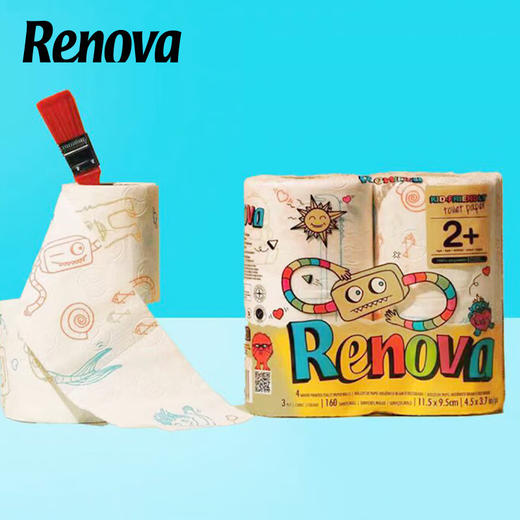 RENOVA童心印花卷纸4卷/117925 卡通精美图案3层加厚原生木浆 商品图2