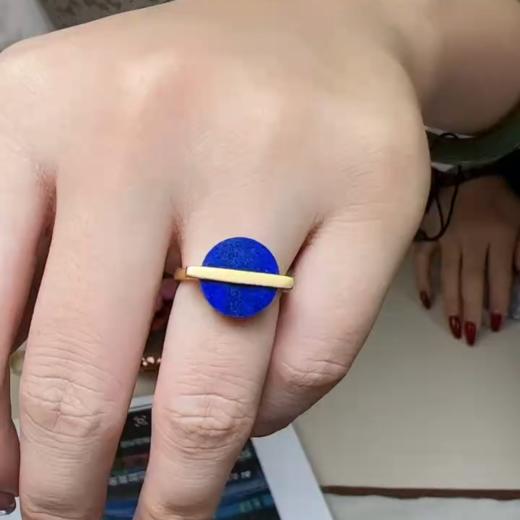 玉美人菲菲HZ#S925青金石戒指-可调节 商品图0