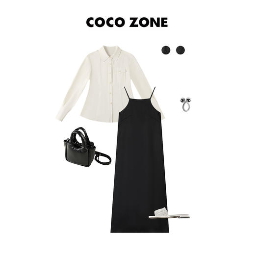 COCO ZONE 春夏季常规款polo领长袖衬杉上衣 23C18730 商品图4