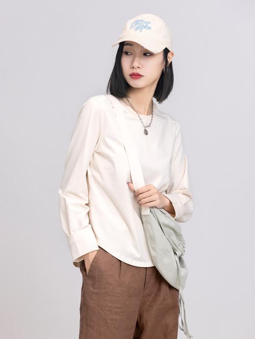 XIAOYU|圆领弧摆长袖T243SY217 商品图2