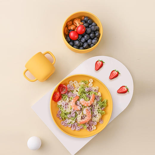 *Partita硅胶餐具餐盘餐碗双耳杯三件套 商品图4