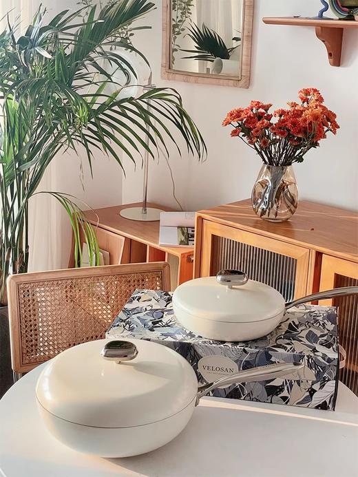 VELOSAN/温仑山  不粘锅炒锅家用麦饭石炒菜锅陶瓷鹅卵石电磁燃气用 商品图3