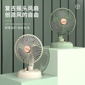 六竖桌面复古摇头风扇F10