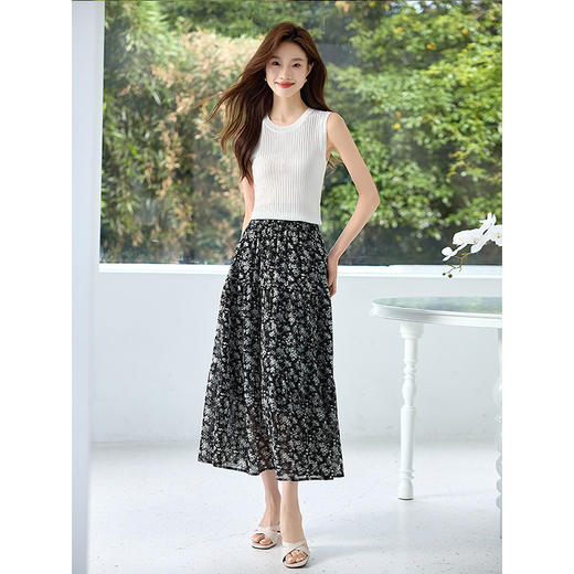 【39元福袋不支持退换】熙世界2025夏装新款时尚坑条内搭白色圆领外穿无袖冰丝针织背心 商品图4