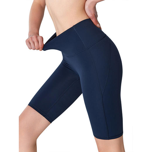 【限时秒】YOGACODE【火树银花系列】2024 高强度紧身运动短裤复合高腰收腹瑜伽裤五分裤DSS778 商品图4