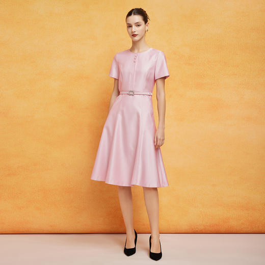 PF8C7斯尔丽24新款OL优雅端庄款收腰A摆赫本风显瘦减龄连衣裙 商品图3
